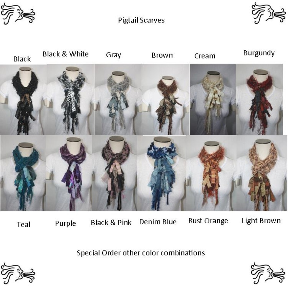 Crocheted Yarn Rope Scarf with Texture Fringe